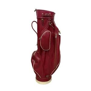 Vintage Wilson Country Club Red Golf Club Bag Made In USA RARE RED LEATHER COLOR